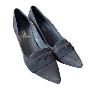 Peter Kaiser Suede Block Heel Pumps | Loafer Style | Brown